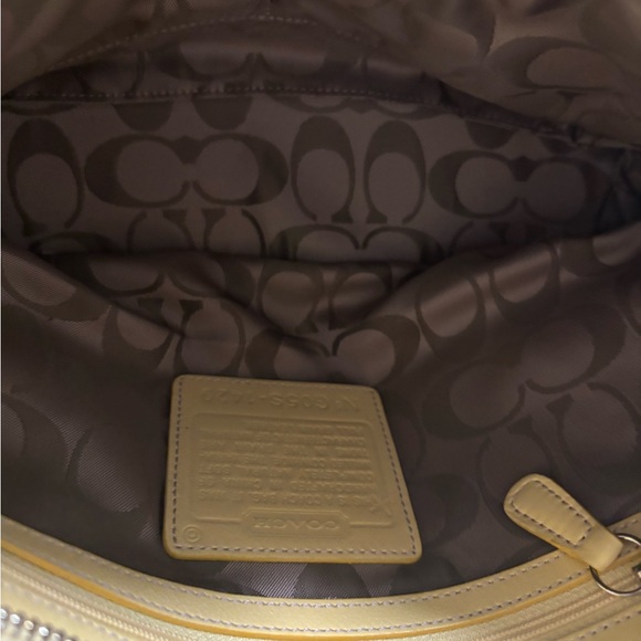 Coach yellow  shoulder bag -zipper top-added picture of COACH tag attached. - Picture 4 of 5
